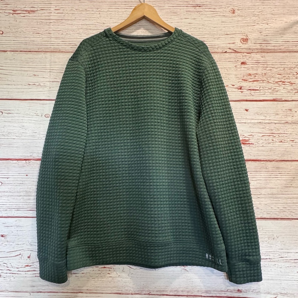 NOBULL Project Quilted Crew Sweatshirt in Army Green Sz L - Picture 3 of 8